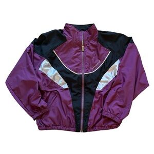 Vintage NEW BALANCE Purple Windbreaker Womens Large Vtg Y2k Track Jacket L